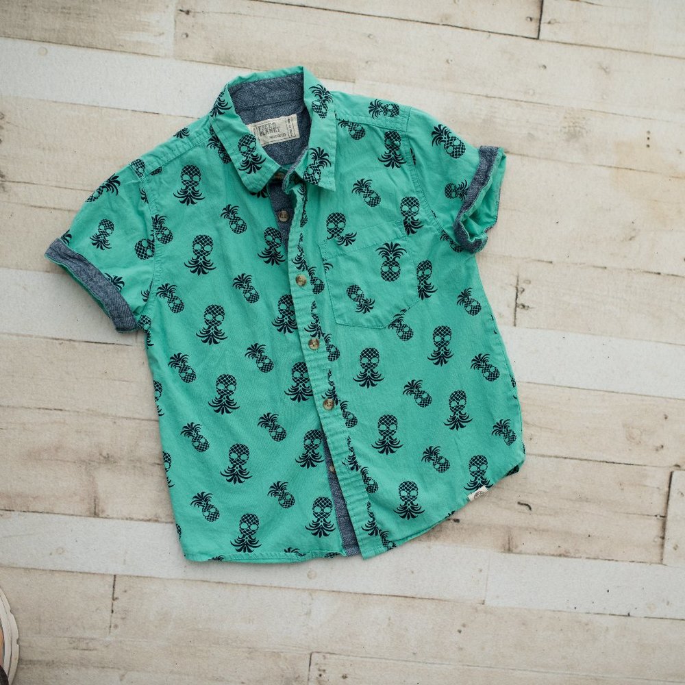 Boy's Teal Button Down